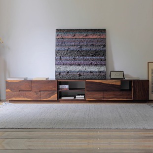 实木设计感储物长柜 现代简约侘寂中式 野木1978 远山淡影电视柜