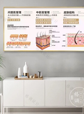 皮肤管理原理剖析图挂画医美机构装饰画美容院咨询面诊室宣传广告