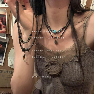 异域风情~手工编织新中式民族风项链女小众设计感锁骨链情侣配饰