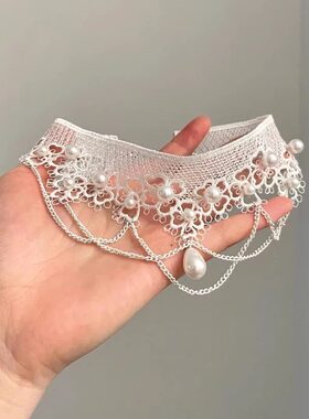 法式温柔珍珠蕾丝项链女choker轻奢高级感锁骨链小众复古百搭颈链