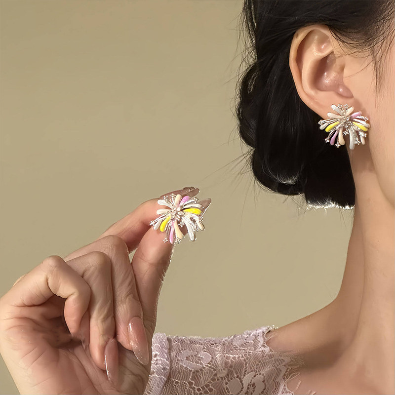 彩色滴釉烟花耳钉秋冬氛围感新年耳环女小众设计高级独特气质耳饰,饰品/流行首饰/时尚饰品新,耳环,淘宝优惠券,粉丝福利购,淘宝优惠卷