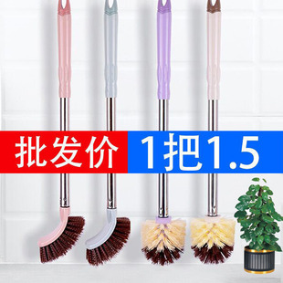 长柄不锈钢马桶刷死角卫生间家用刷子厕所硬毛刷洁厕刷软毛清洗刷