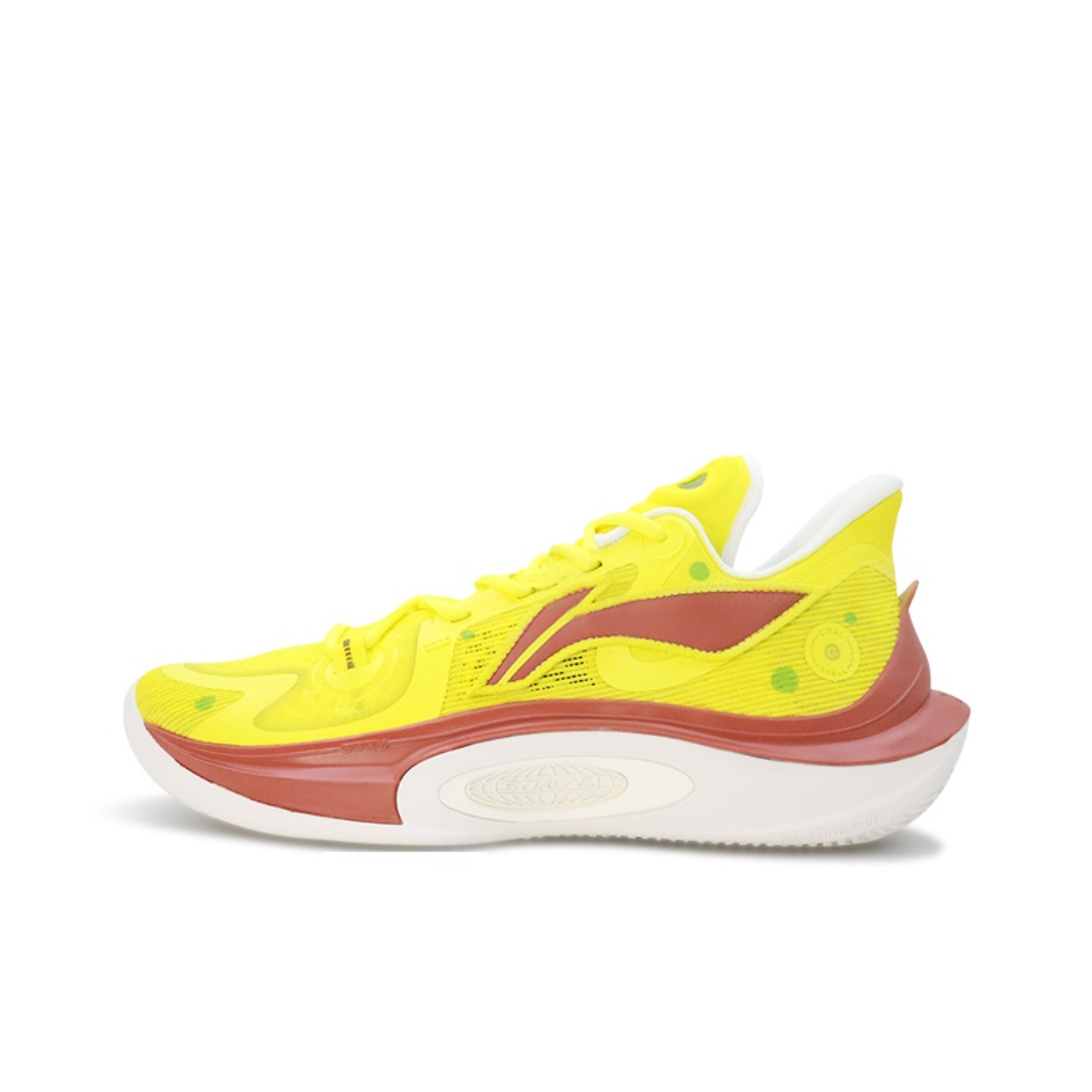 李宁球鞋定制LiNing李宁 音速11凌波黄粉鸳鸯低帮篮球鞋男款黄粉