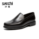 坦途 沙驰男鞋 男士 皮鞋 商务工作一脚蹬黑色乐福轻便透气真牛皮