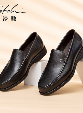 沙驰男鞋舒适新款真皮男鞋休闲鞋休闲皮鞋春季男士高档软底商务