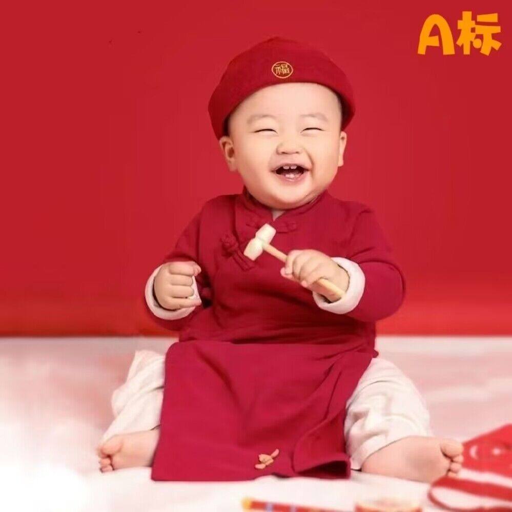 儿童古装汉服连体抓周服