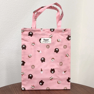 韩国进口DAMS卡通可爱蛋糕小熊防水便当手提包手提袋妈咪包大容量