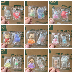 正品日本森贝儿家族过家家玩具静态植绒公仔玩偶小号宝宝