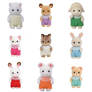 正品 宝X 全新带盒日本森贝儿家族过家家玩具公仔动物玩偶迷你摆件