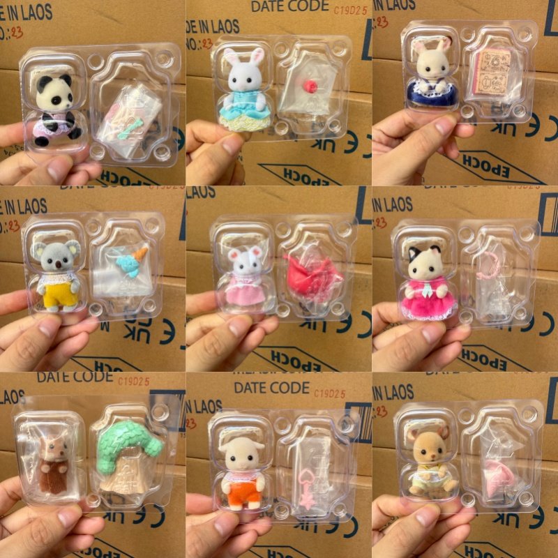 正品日本森贝儿家族过家家玩具静态植绒公仔玩偶小号宝宝9