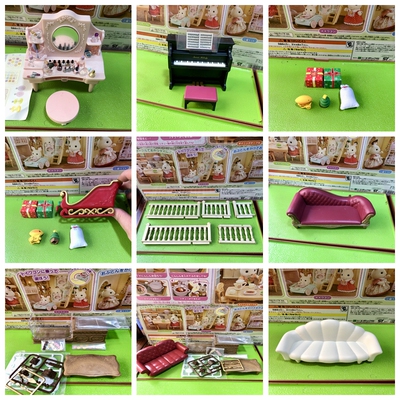 正品日本森贝儿家族过家家玩具公仔动物玩偶迷你摆件