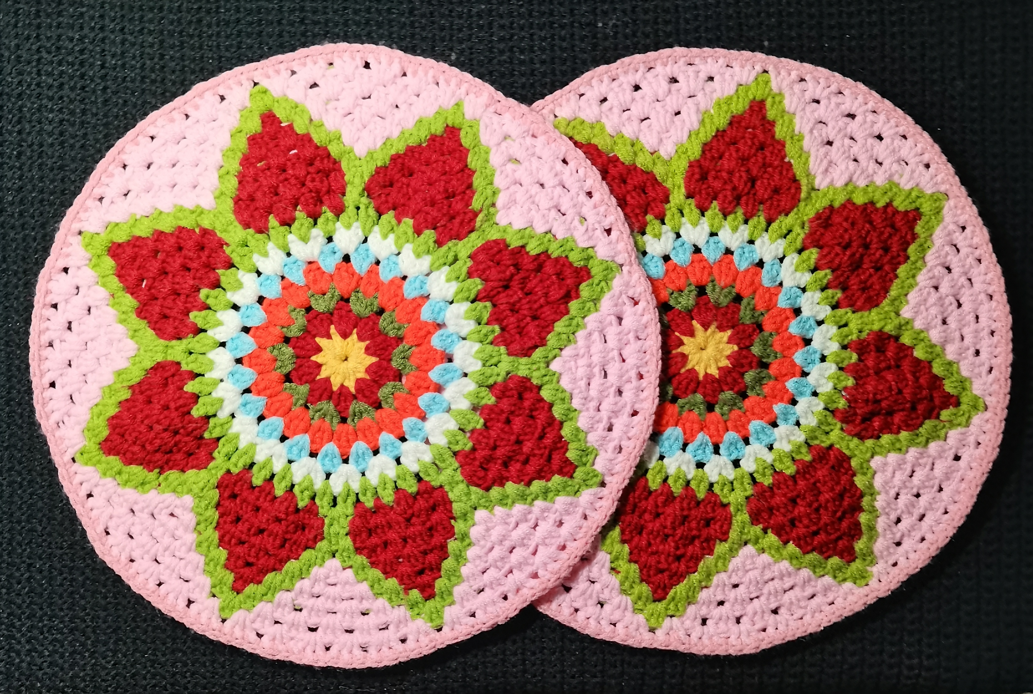 成品纯手工编织毛线莲花坐垫多样颜色钩织椅子板凳沙发汽车坐垫