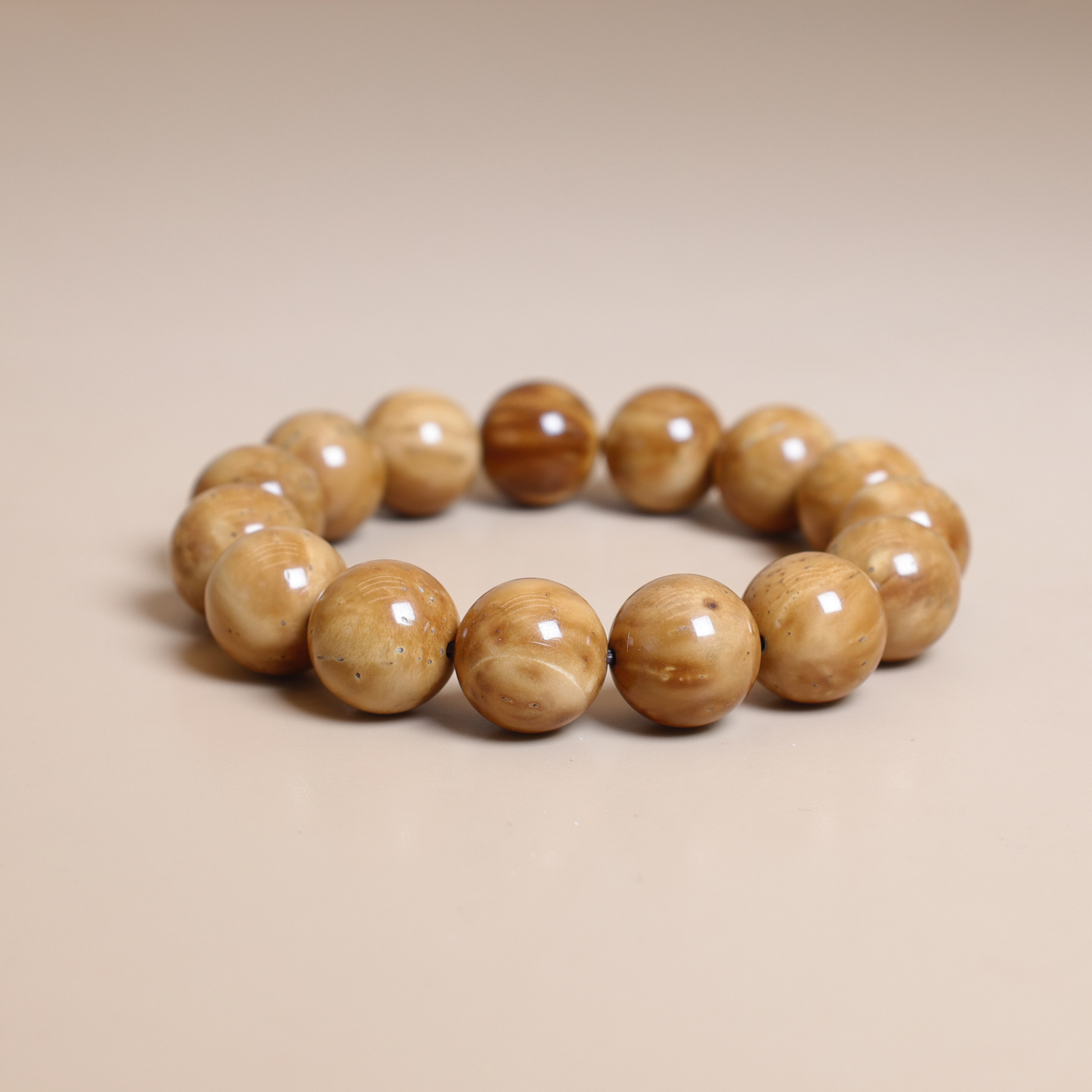 天然库克手串15mm25mm大圆珠男女款单圈手链菩提子盘玩佛珠念珠