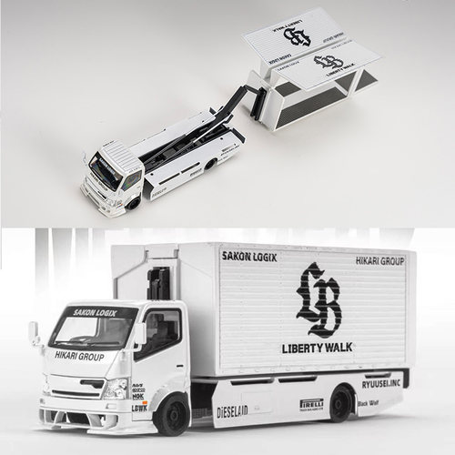 Mega Gear 1:64 LB 鸥翼门改装货车 鸥翼门 升降货车合金汽车模型