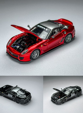 RM犀牛 1:64 法拉利599XX超跑车 可开引擎盖仿真合金汽车模型收藏
