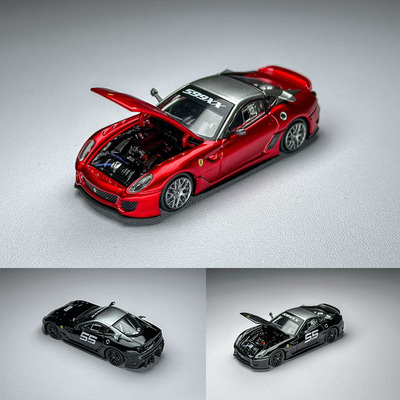 RM犀牛 1:64 法拉利599XX超跑车 可开引擎盖仿真合金汽车模型收藏