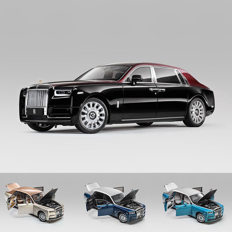 OEM 1:18 劳斯莱斯 Phantom VIII 双色皮箱版 全开门合金汽车模型