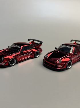Flame 1:64保时捷RWB993/964  电镀红Sup/可口可乐涂装合金车模型