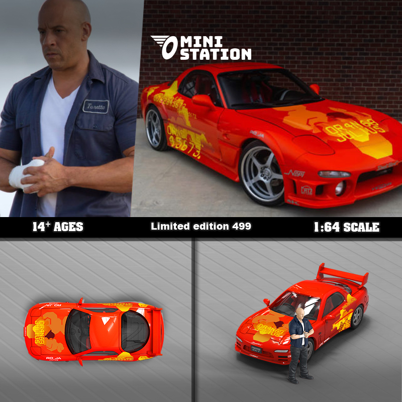 Mini Station 1:64 马自达RX7 RX-7 Fast & Furious 速度激情车模 模玩/动漫/周边/娃圈三坑/桌游 火车/摩托/汽车模型 原图主图