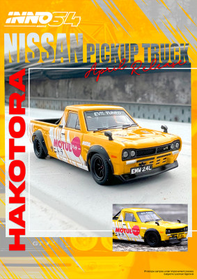 INNO 1:64 日产NISSAN尼桑HAKOTORA皮卡TRUCK MOTUL 合金汽车模型