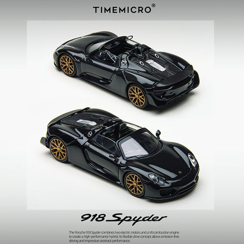 TM 1:64 保时捷918 Spyder黑金配色跑车仿真合金汽车模型收藏摆件