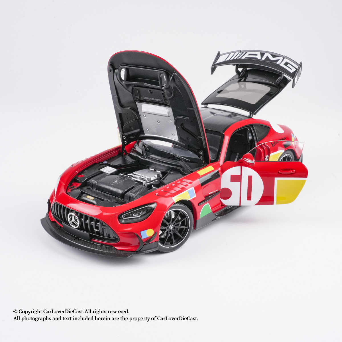 迷你切1:18奔驰AMG GT BLACK SERIES-RED 全开门仿真合金汽车模型
