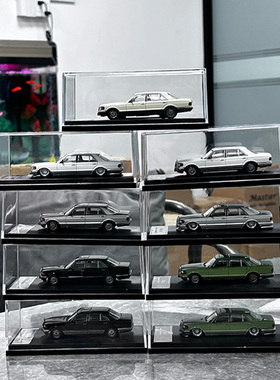 Master 1:64奔驰560SEL W126 S级六代 黄猪 鹿头低趴合金汽车模型