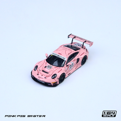 SR 1:64 保时捷 911 GT3 R 粉猪涂装 STAR RACE 仿真合金汽车模型