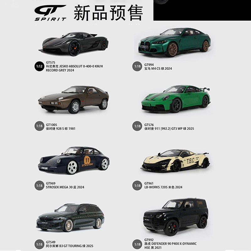 GT Spirit 1:18 阿尔宾娜B3 GT 迈凯伦720S 路虎卫士90树脂车模型