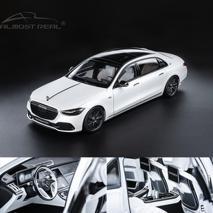 AR似真1:18 迈巴赫S680 暗夜系列 2023款亚光贝母白 合金汽车模型