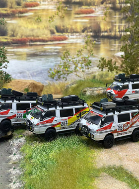 AM 1:64 三菱Delica得利卡 越野车HKS魔爪涂装黑仿真合金汽车模型