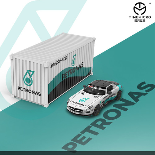TimeMicro TM 1:64 奔驰SLS  PETRONAS 涂装仿真合金汽车模型收藏