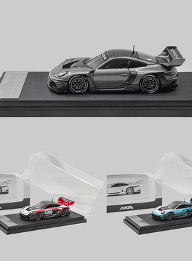 HKM 1:64保时捷911 992 GT3 R Rennsport大尾翼 仿真合金汽车模型