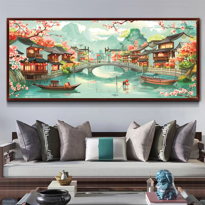 DMC KS十字绣忆江南新版2026新中式客厅办公室大幅风景山水画手工