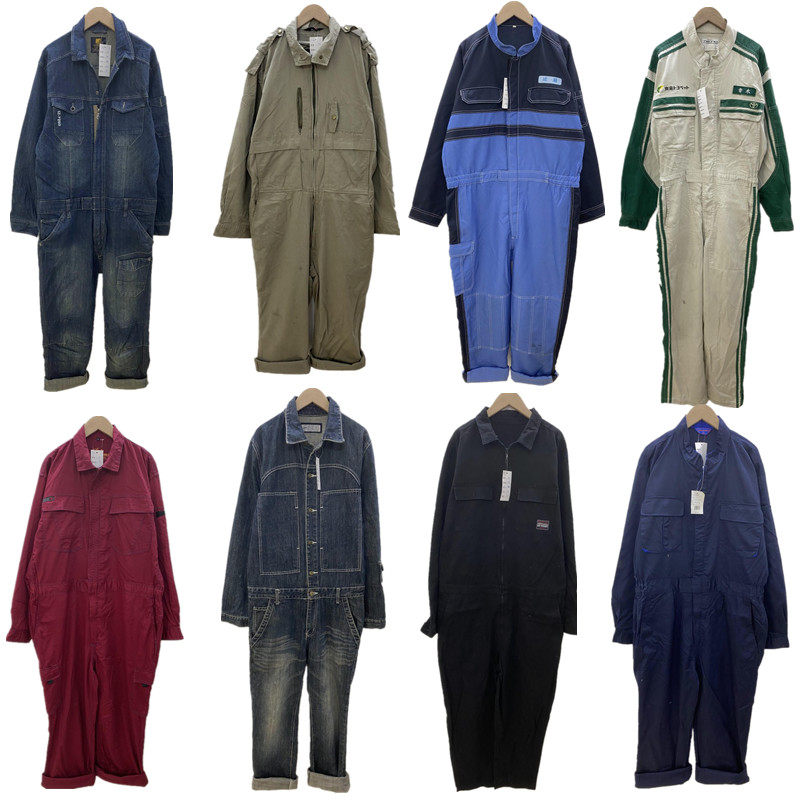 古着vintage美式嘻哈连体衣工装服刺绣印花秋冬套装连体裤外套D26