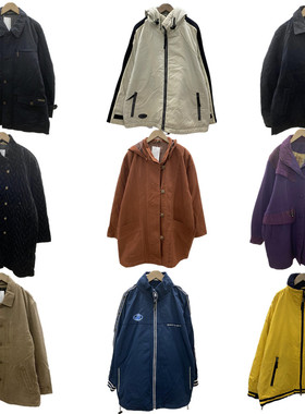 古着vintage美式工装棒球服阿美咔叽拼色刺绣夹克中长外套冬BQ30