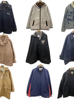 古着vintage美式工装棒球服阿美咔叽拼色刺绣夹克中长外套冬BQ29