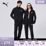 Puma, черный спортивный костюм подходит для мужчин и женщин, весенний лонгслив для отдыха, куртка, штаны, для бега, женский стиль