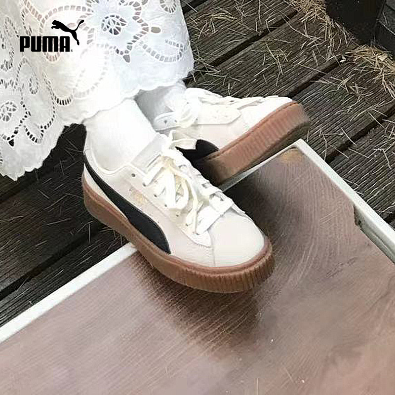 PUMA彪马官方女复古增高厚底休闲板鞋SUEDE PLATFORM CORE 363559