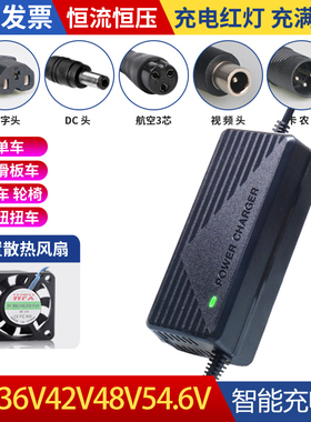 24V锂电池充电器29.4V36V42V54.6V2A3A电瓶专用电动滑板车