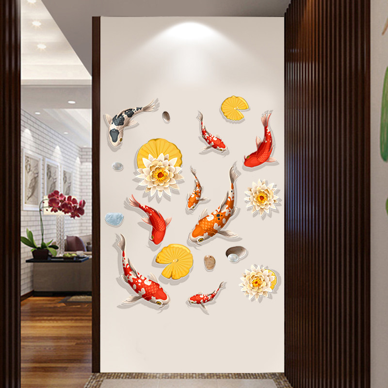 鱼贴纸客厅背景墙贴画自粘卧室墙面装饰墙画贴纸创意壁纸墙纸自粘