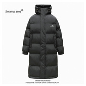 SWAMP 连帽棉服外套 情侣款 AERA户外棉衣男加厚长袖 御寒保暖中长款