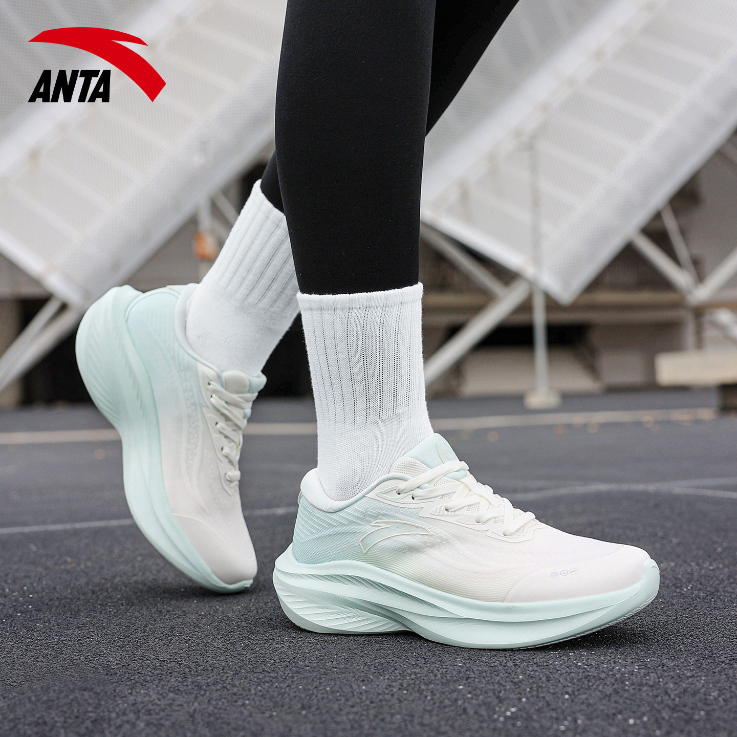 安踏叶子7跑步鞋女鞋2026新款减震跑鞋厚底回弹运动鞋子官方正品