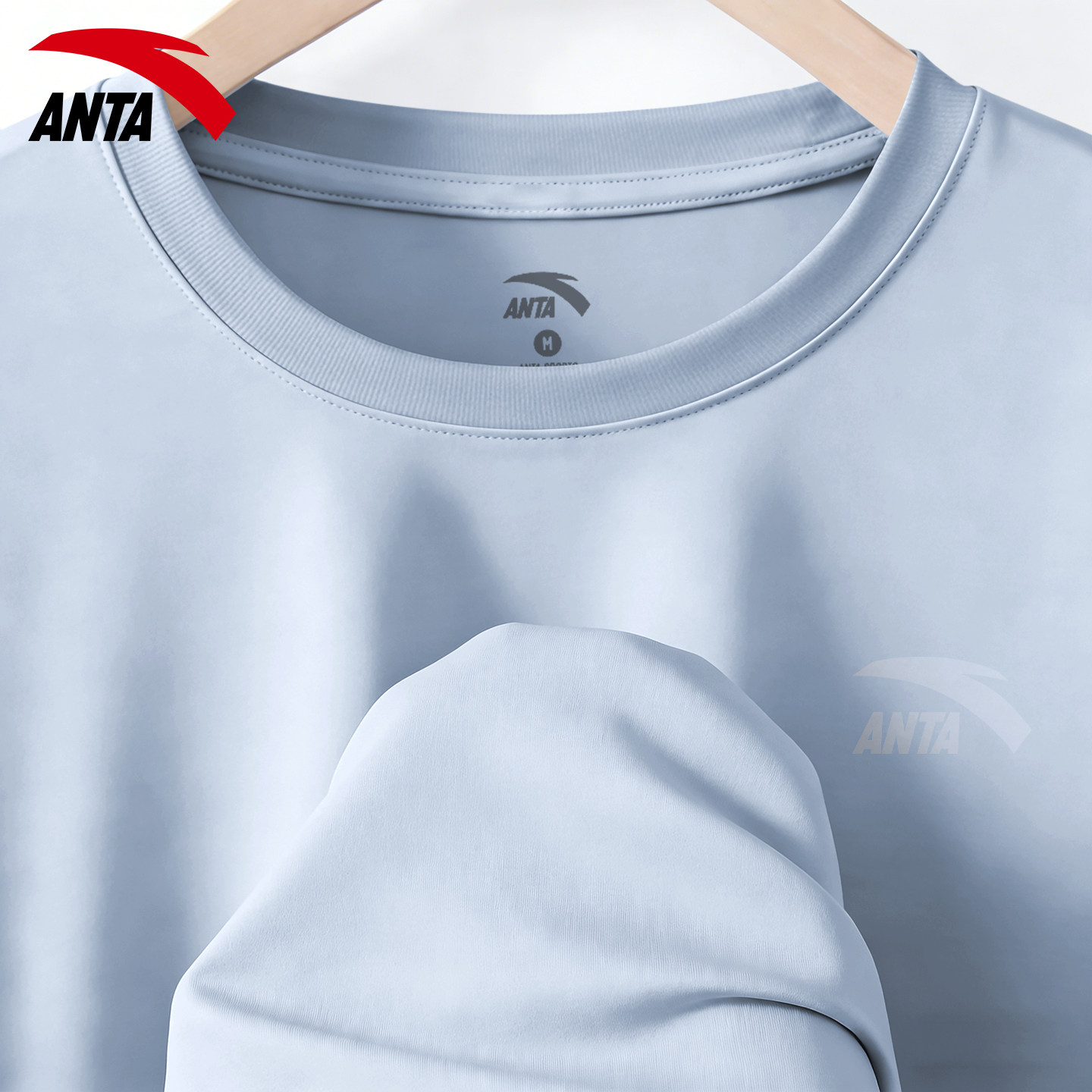 安踏短袖男士官方旗舰正品夏季新款纯色青少年宽松运动体恤棉t恤