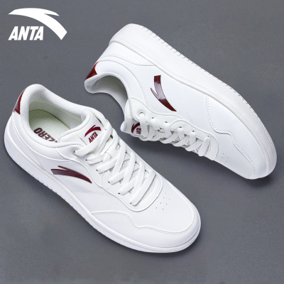 安踏男鞋板鞋2025秋冬新款透气厚底低帮小白鞋轻便撞色休闲运动鞋