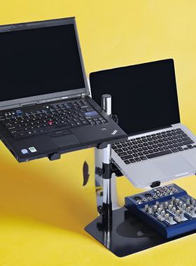 黑色烤漆数码DJ支架DJ stand 笔记本电脑支架带声卡托盘打碟机架