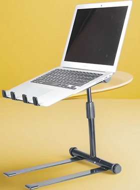 黑色烤漆DJ电脑支架 桌面升降折叠DJ打碟机架 碳钢板可旋转搓碟架