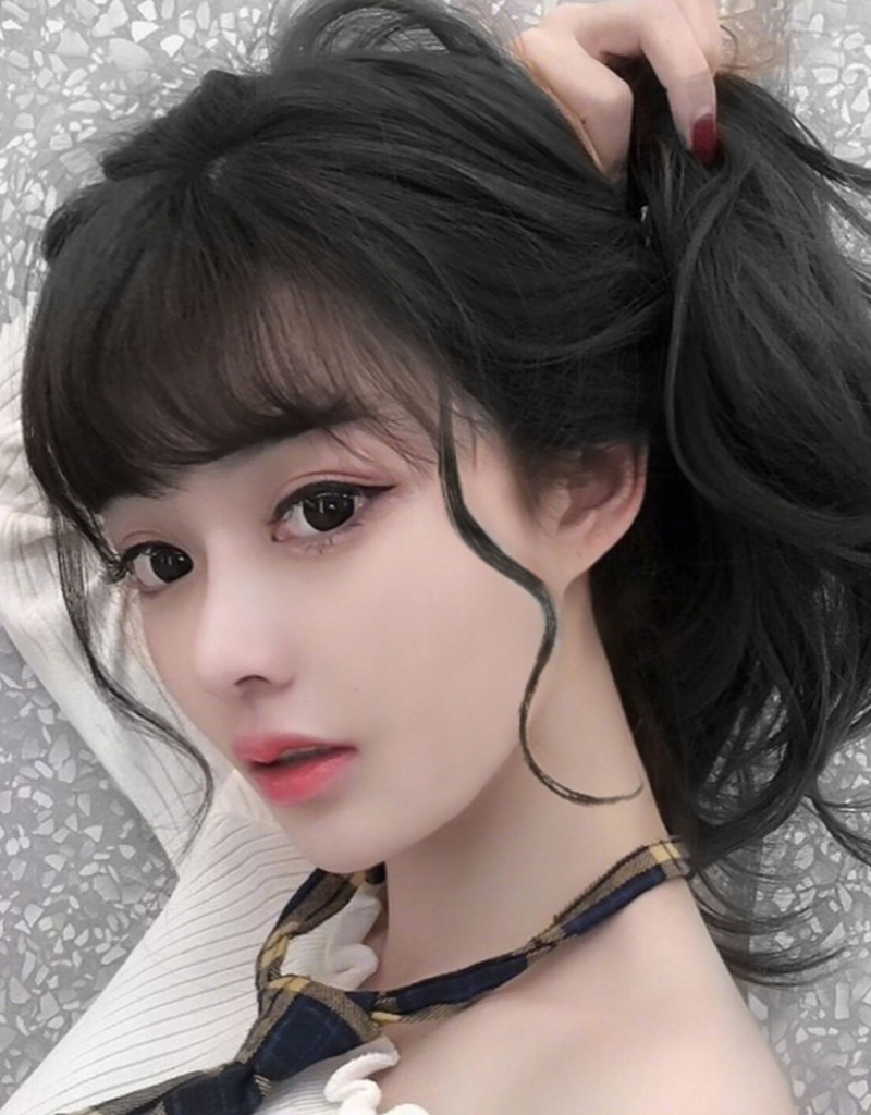 龙须刘海假发女真发假发片两侧假刘海修脸中分轻薄空气刘海卷刘海