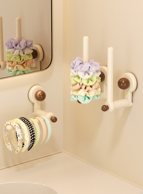 吸盘发箍收纳神器卫生间壁挂上墙免打孔抓夹皮筋头绳发夹发圈挂钩