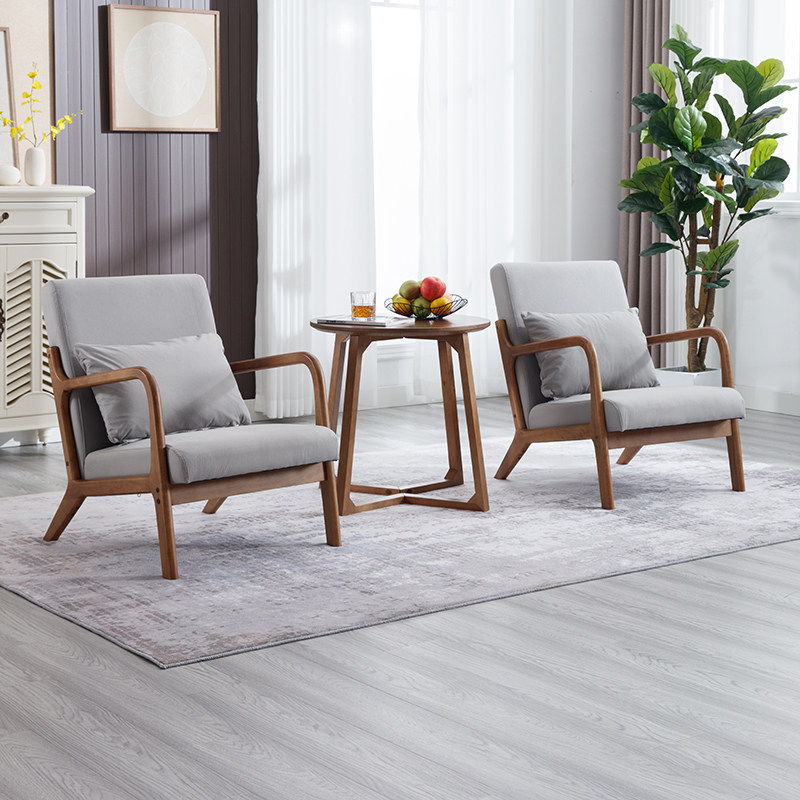 实木小沙发送靠枕新中式回弹海绵